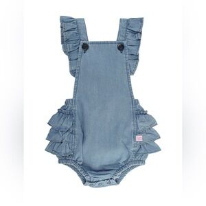 Ruffle Butts Denim Ruffled Overalls